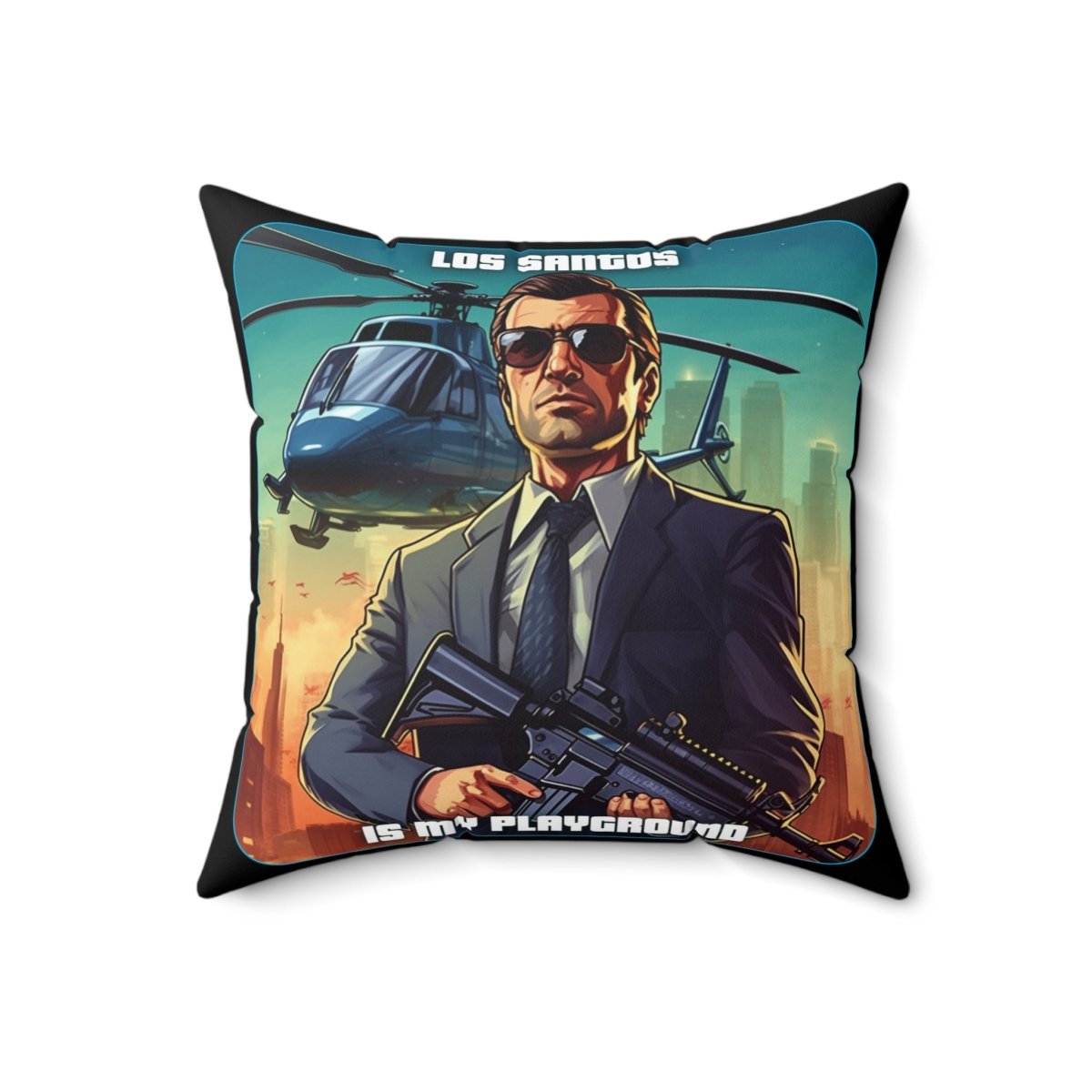 Goated Goods - Grand Theft Auto - Los Santos is my playground - Square Pillow - 18" × 18" -