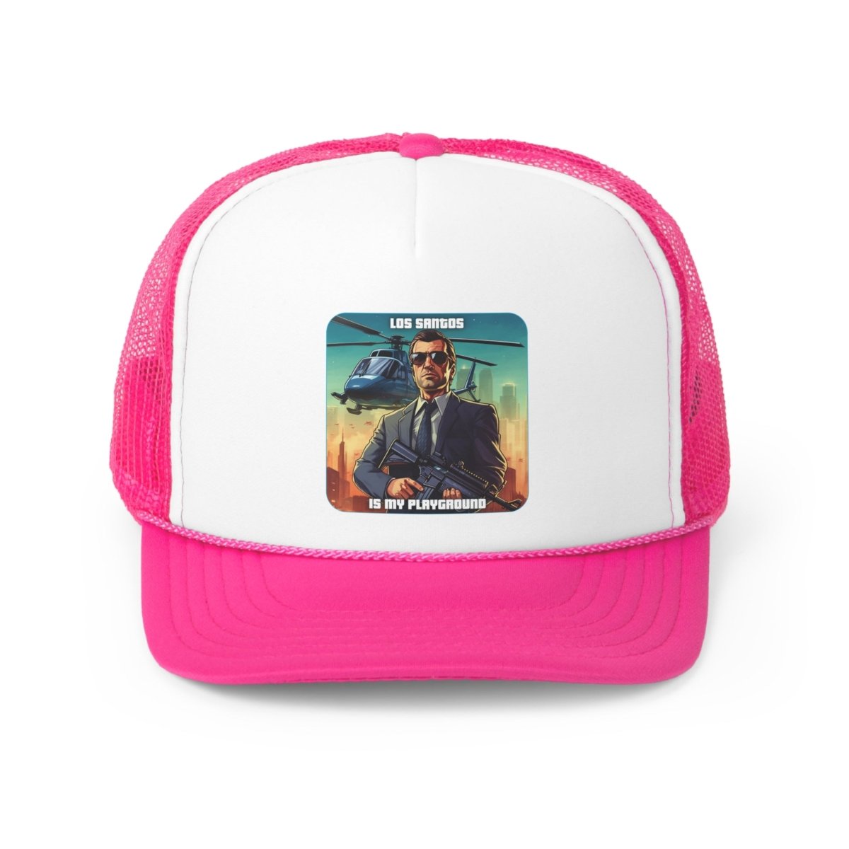 Goated Goods - Grand Theft Auto - Los Santos is my playground - Trucker Hat - Pink - One size