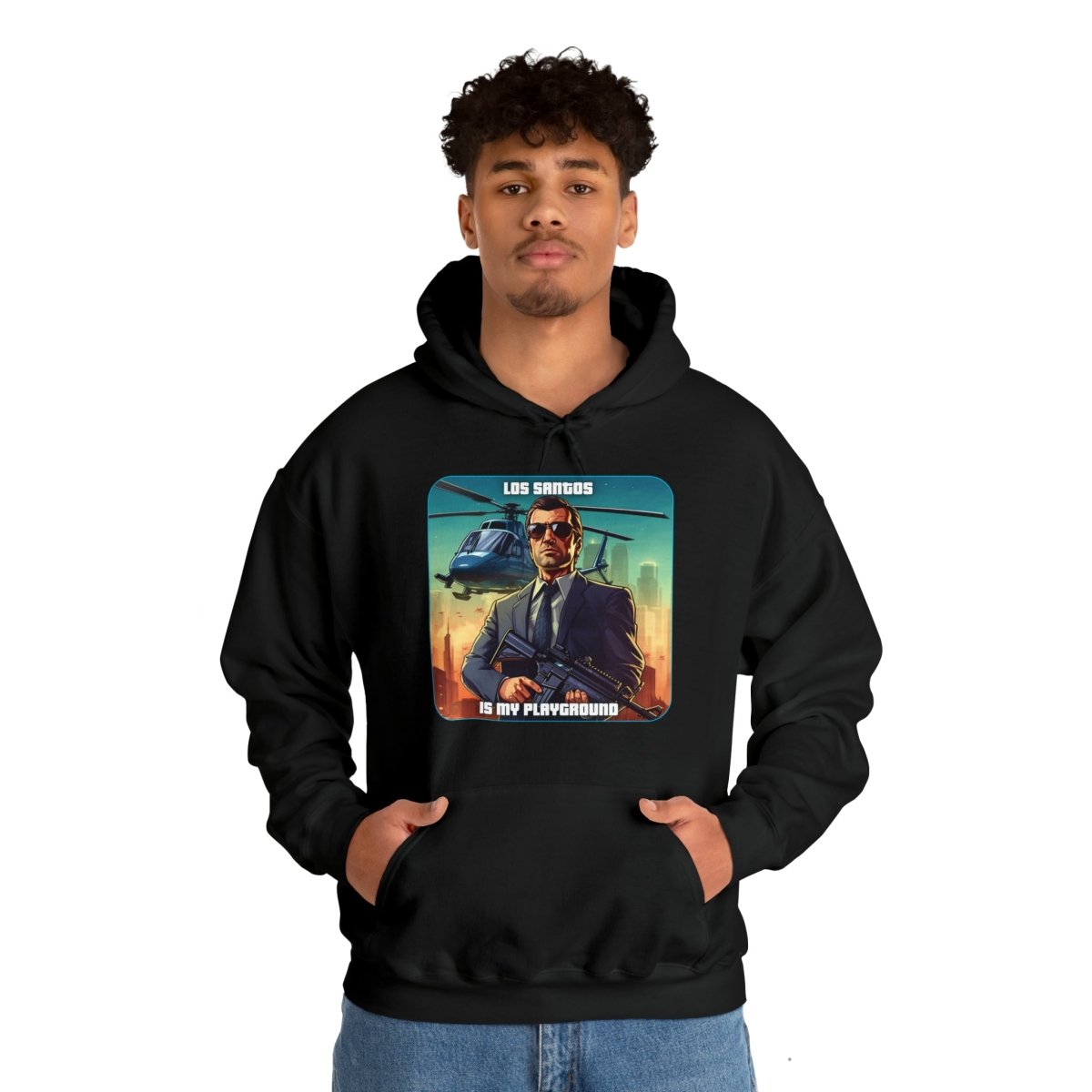 Goated Goods - Grand Theft Auto - Los Santos is my playground - Unisex Hoodie - Black - 4XL