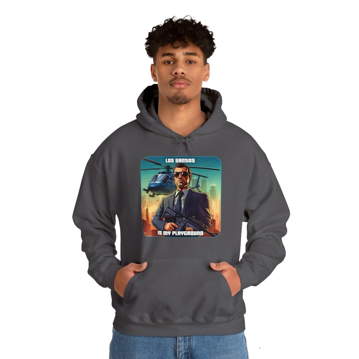 Goated Goods - Grand Theft Auto - Los Santos is my playground - Unisex Hoodie - Charcoal - XL