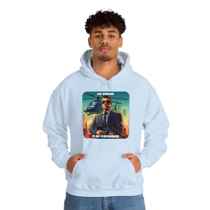 Goated Goods - Grand Theft Auto - Los Santos is my playground - Unisex Hoodie - Light Blue - 4XL