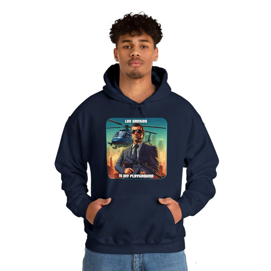 Goated Goods - Grand Theft Auto - Los Santos is my playground - Unisex Hoodie - Navy - M