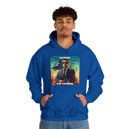 Goated Goods - Grand Theft Auto - Los Santos is my playground - Unisex Hoodie - Royal - 2XL