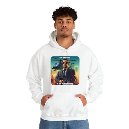 Goated Goods - Grand Theft Auto - Los Santos is my playground - Unisex Hoodie - White - S