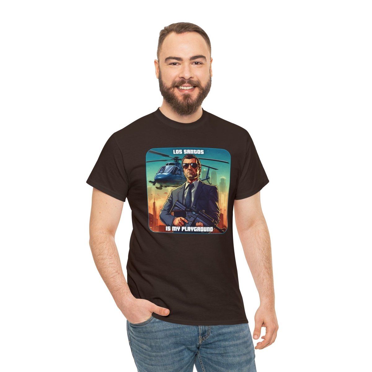 Goated Goods - Grand Theft Auto - Los Santos is my playground - Unisex T-shirt - Dark Chocolate - S