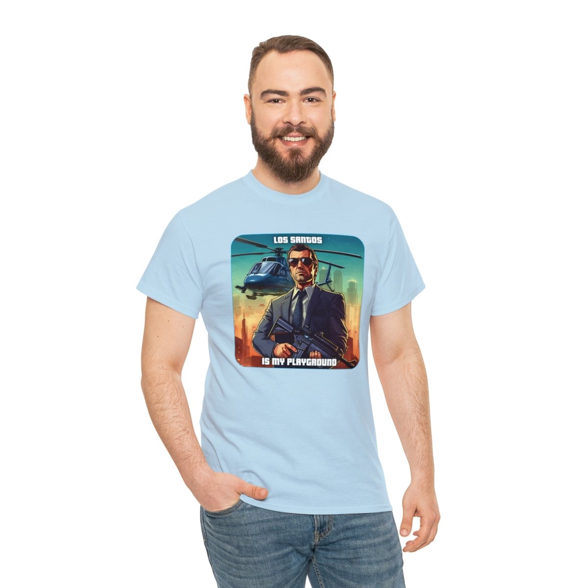 Goated Goods - Grand Theft Auto - Los Santos is my playground - Unisex T-shirt - Light Blue - S