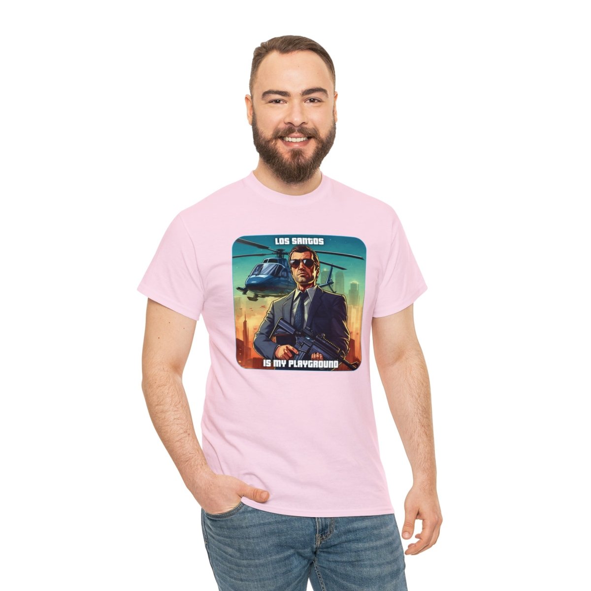 Goated Goods - Grand Theft Auto - Los Santos is my playground - Unisex T-shirt - Light Pink - S