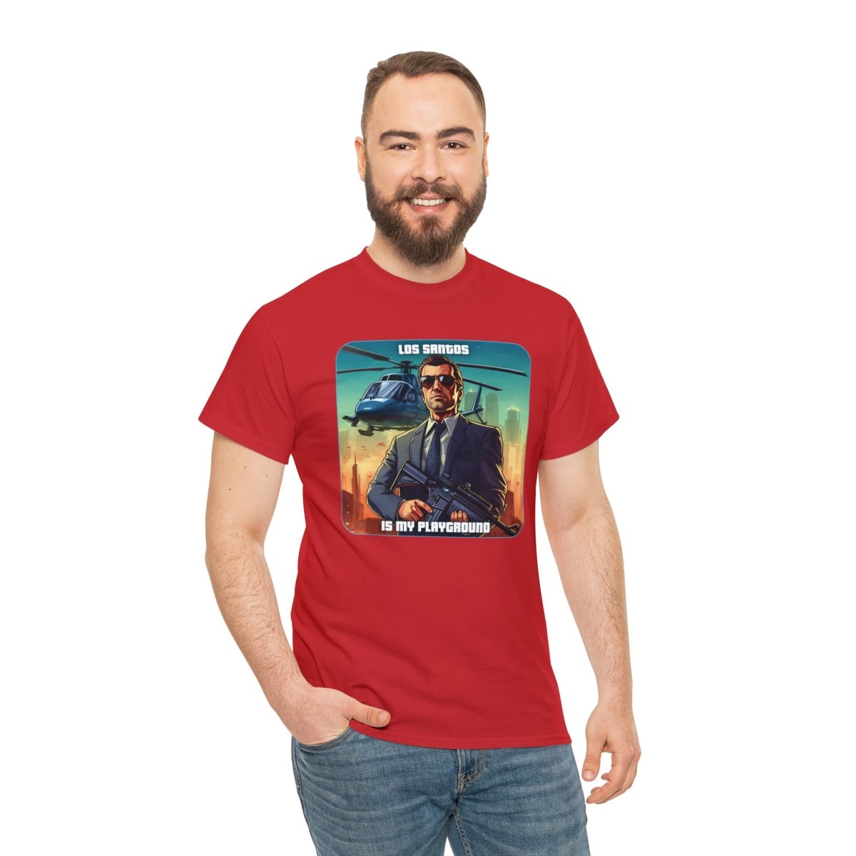 Goated Goods - Grand Theft Auto - Los Santos is my playground - Unisex T-shirt - Red - S