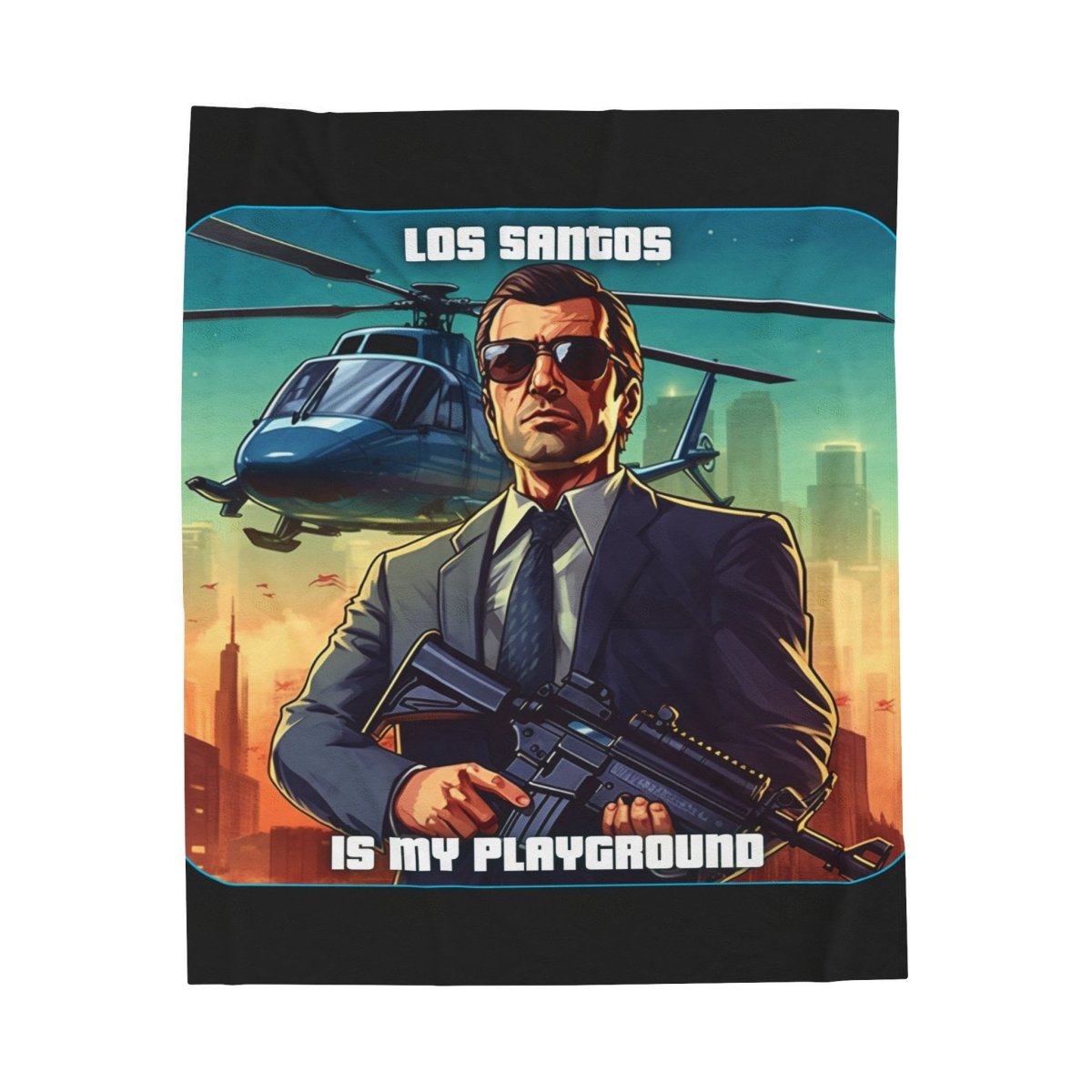 Goated Goods - Grand Theft Auto - Los Santos is my playground - Velveteen Plush Blanket - 30" × 40" -