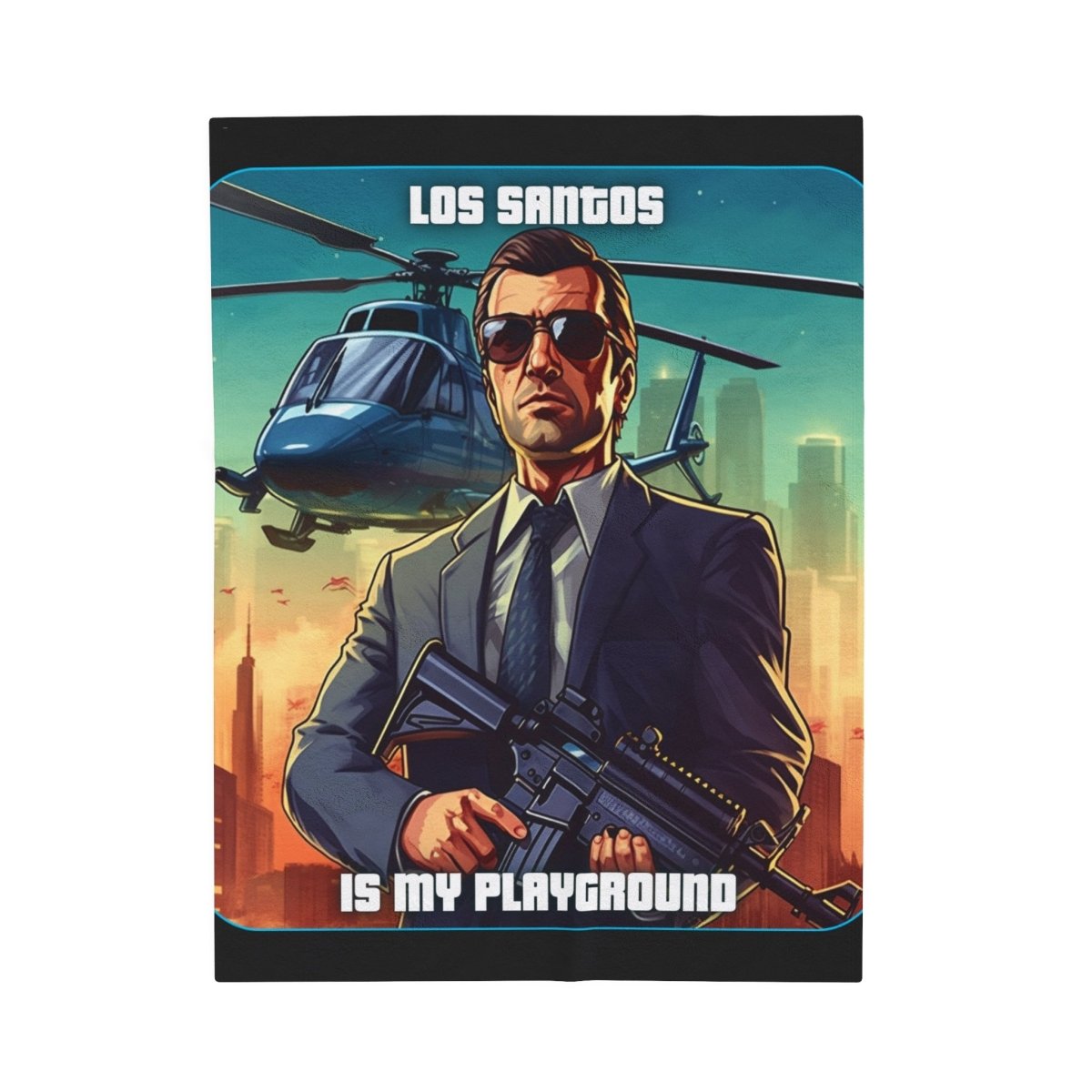 Goated Goods - Grand Theft Auto - Los Santos is my playground - Velveteen Plush Blanket - 50" × 60" -