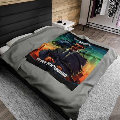 Goated Goods - Grand Theft Auto - Los Santos is my playground - Velveteen Plush Blanket - 50" × 60" -