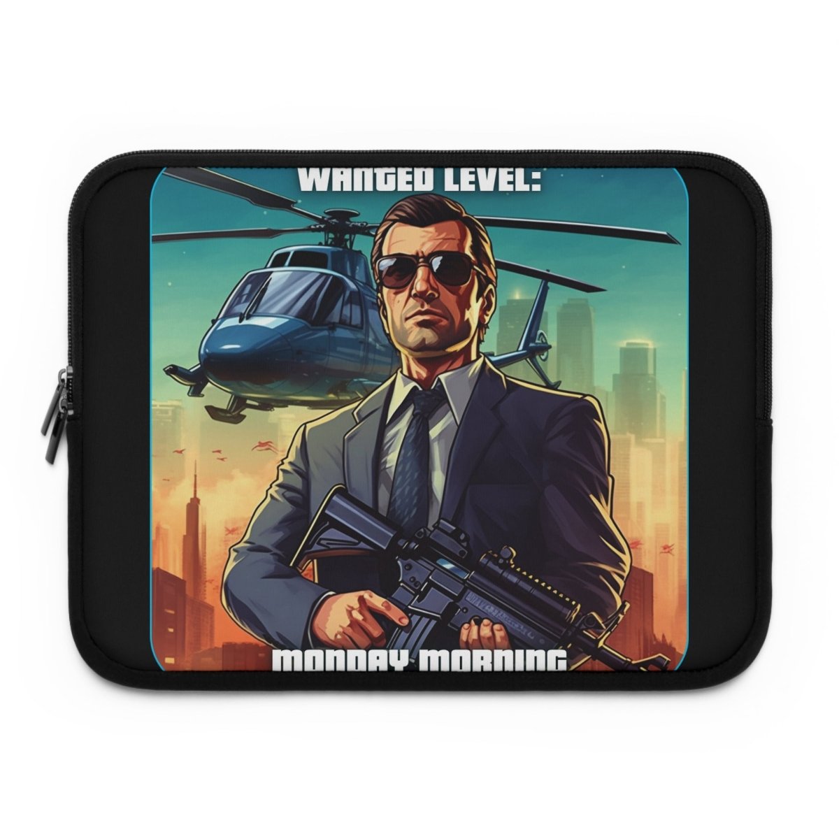 Goated Goods - Grand Theft Auto - Wanted Level Monday Morning - Laptop Sleeve - Black - 17"