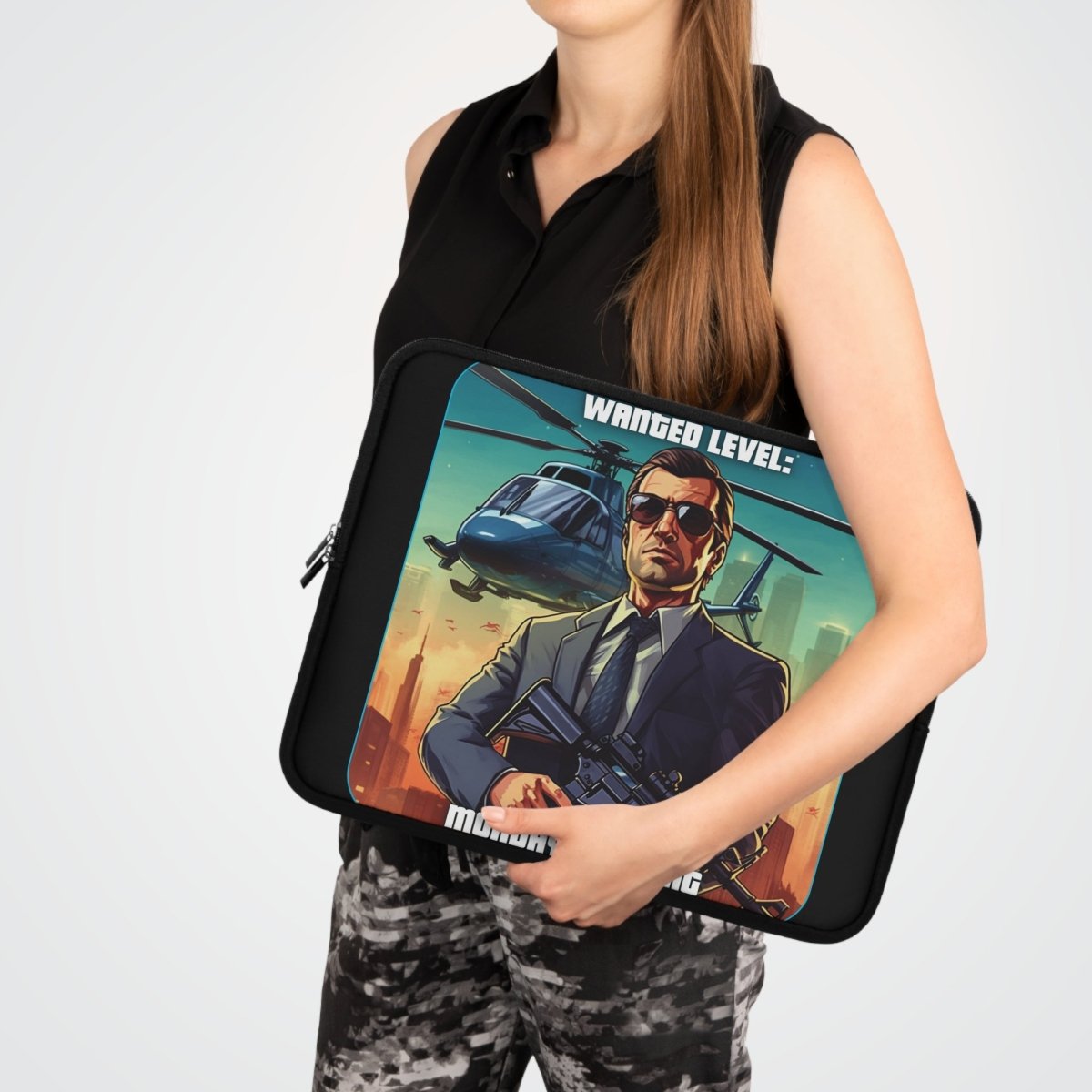 Goated Goods - Grand Theft Auto - Wanted Level Monday Morning - Laptop Sleeve - Black - 17"