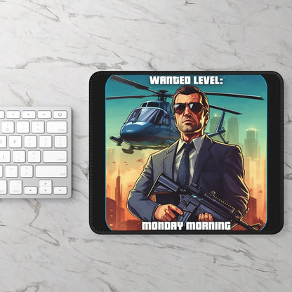 Goated Goods - Grand Theft Auto - Wanted Level Monday Morning - Mouse Pad - Rectangle - 9" × 7"