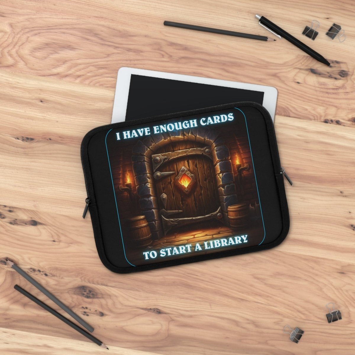 Goated Goods - Hearthstone - I have enough cards to start a Library - Laptop Sleeve - Black - 10"