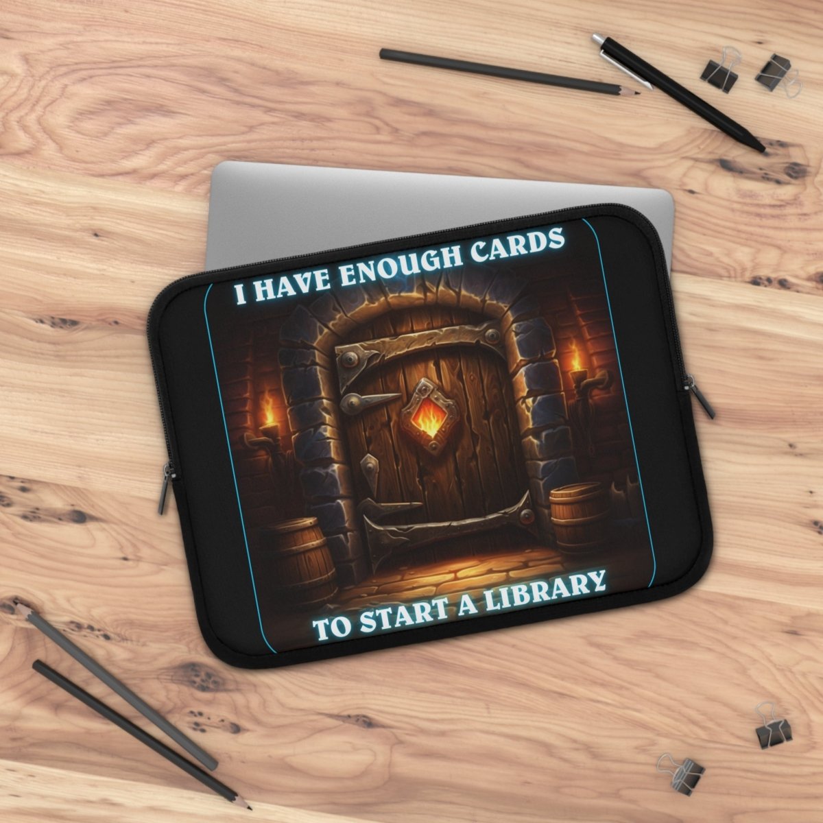 Goated Goods - Hearthstone - I have enough cards to start a Library - Laptop Sleeve - Black - 13"