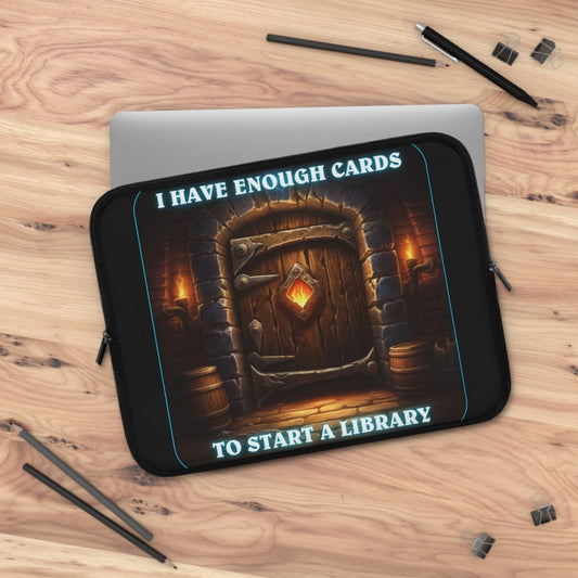 Goated Goods - Hearthstone - I have enough cards to start a Library - Laptop Sleeve - Black - 15"