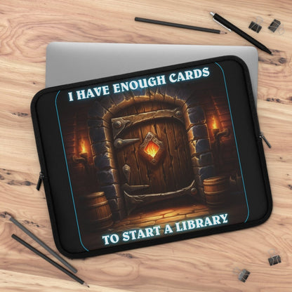 Goated Goods - Hearthstone - I have enough cards to start a Library - Laptop Sleeve - Black - 17"