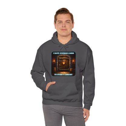 Goated Goods - Hearthstone - I have enough cards to start a Library - Unisex Hoodie - Charcoal - S