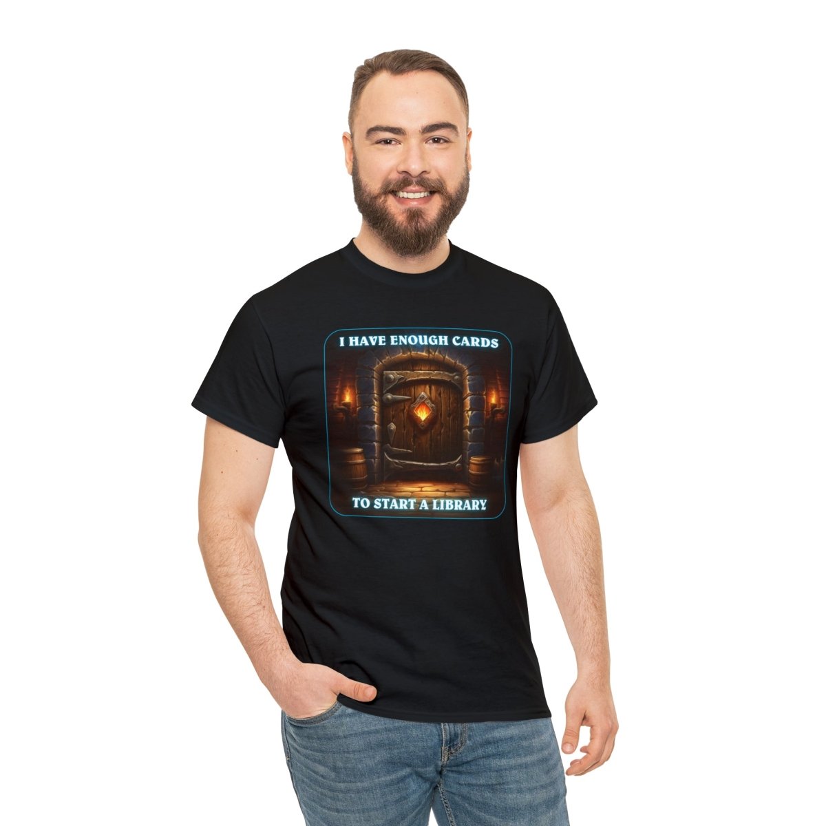 Goated Goods - Hearthstone - I have enough cards to start a Library - Unisex T-shirt - Black - S