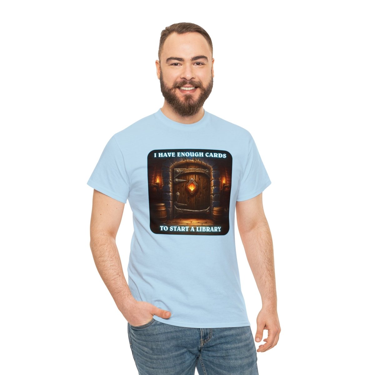 Goated Goods - Hearthstone - I have enough cards to start a Library - Unisex T-shirt - Light Blue - 2XL