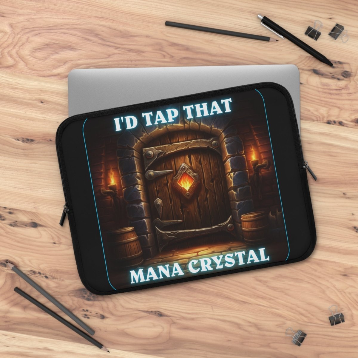 Goated Goods - Hearthstone - I'd tap that Mana Crystal - Laptop Sleeve - Black - 15"