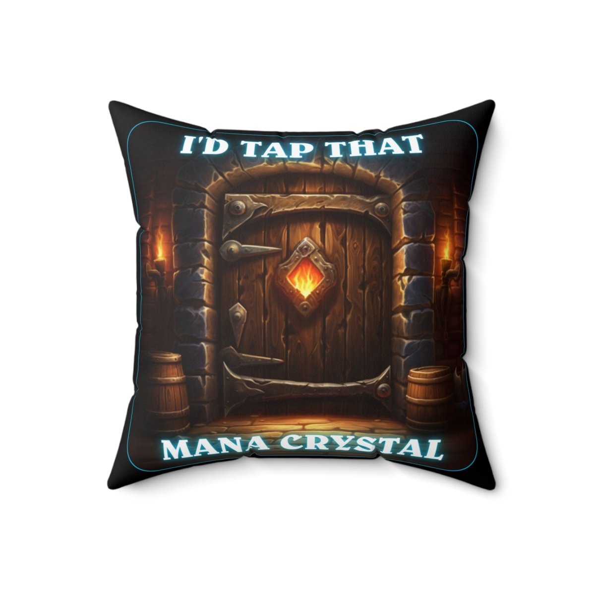 Goated Goods - Hearthstone - I'd tap that Mana Crystal - Square Pillow - 18" × 18" -