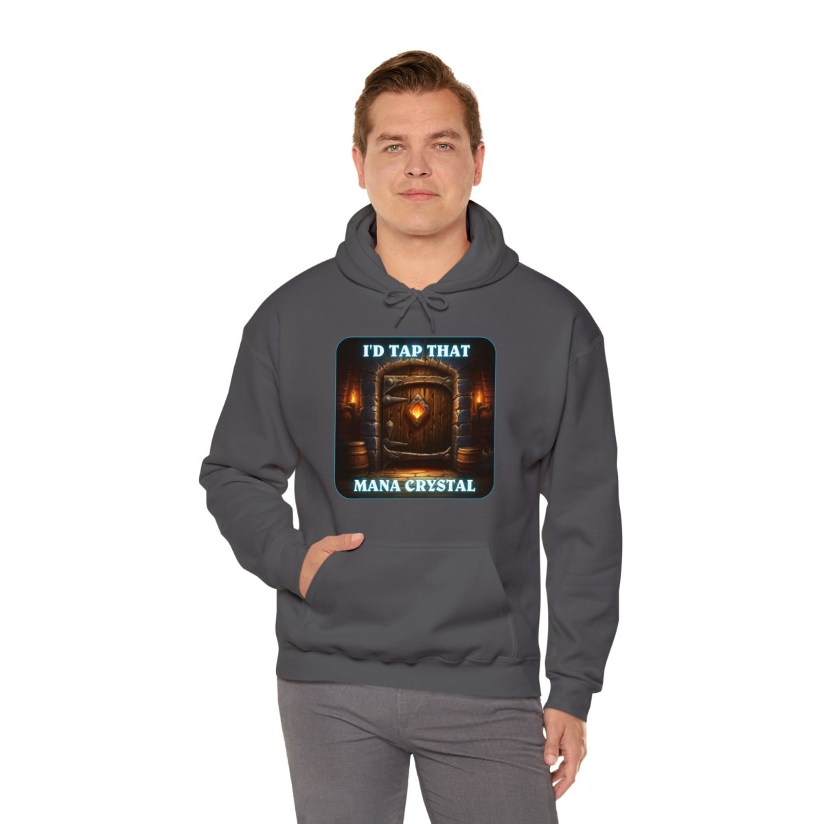 Goated Goods - Hearthstone - I'd tap that Mana Crystal - Unisex Hoodie - Charcoal - S