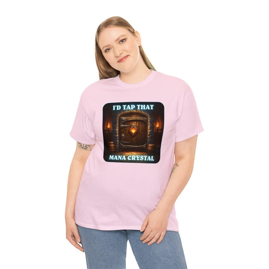 Goated Goods - Hearthstone - I'd tap that Mana Crystal - Unisex T-shirt - Light Pink - 4XL