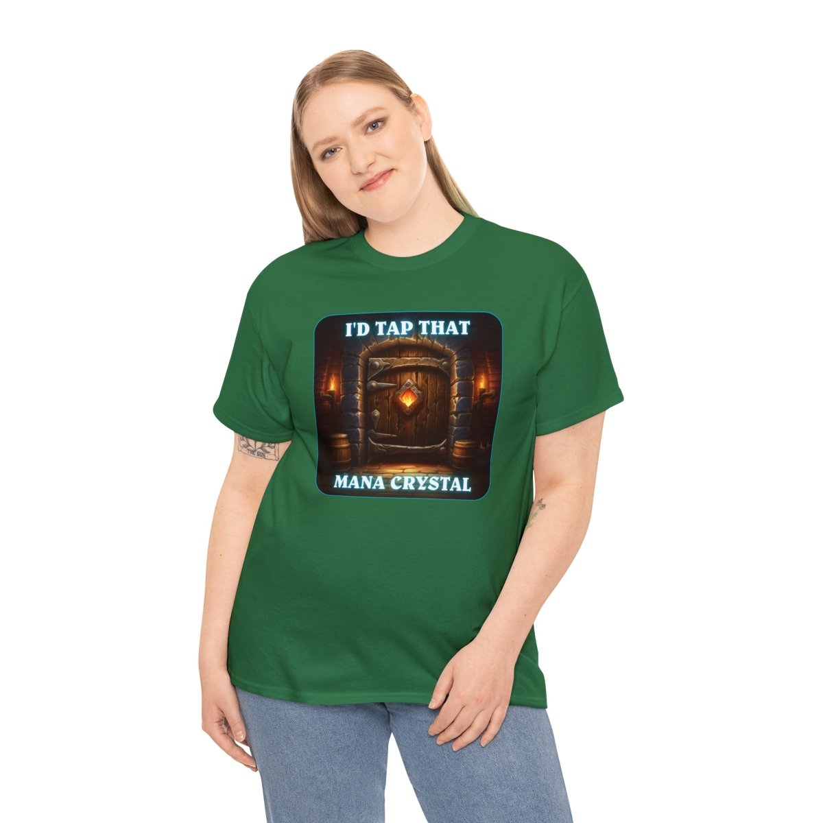 Goated Goods - Hearthstone - I'd tap that Mana Crystal - Unisex T-shirt - Turf Green - S