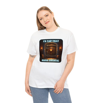 Goated Goods - Hearthstone - I'd tap that Mana Crystal - Unisex T-shirt - White - XL