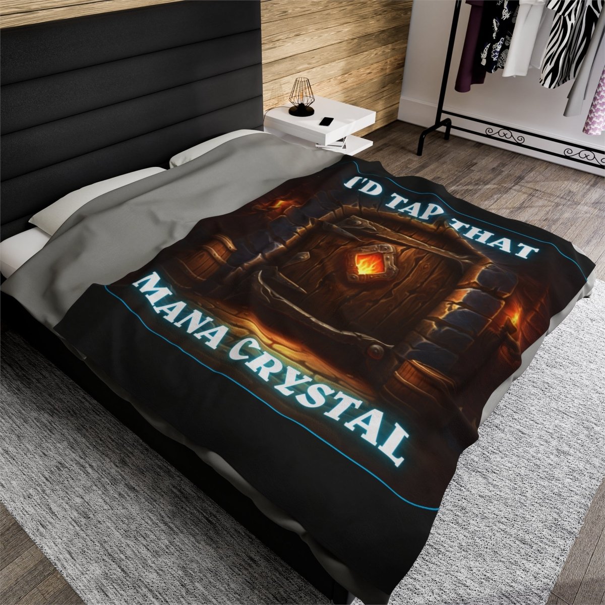 Goated Goods - Hearthstone - I'd tap that Mana Crystal - Velveteen Plush Blanket - 60" × 80" -