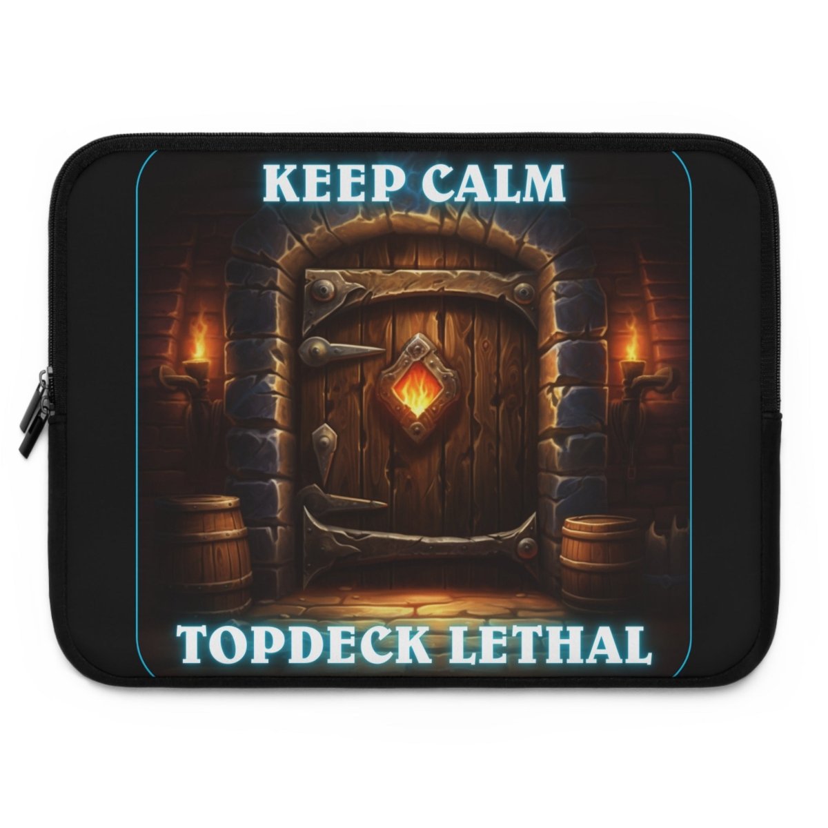 Goated Goods - Hearthstone - Keep Calm Top-Deck Lethal - Laptop Sleeve - Black - 17"