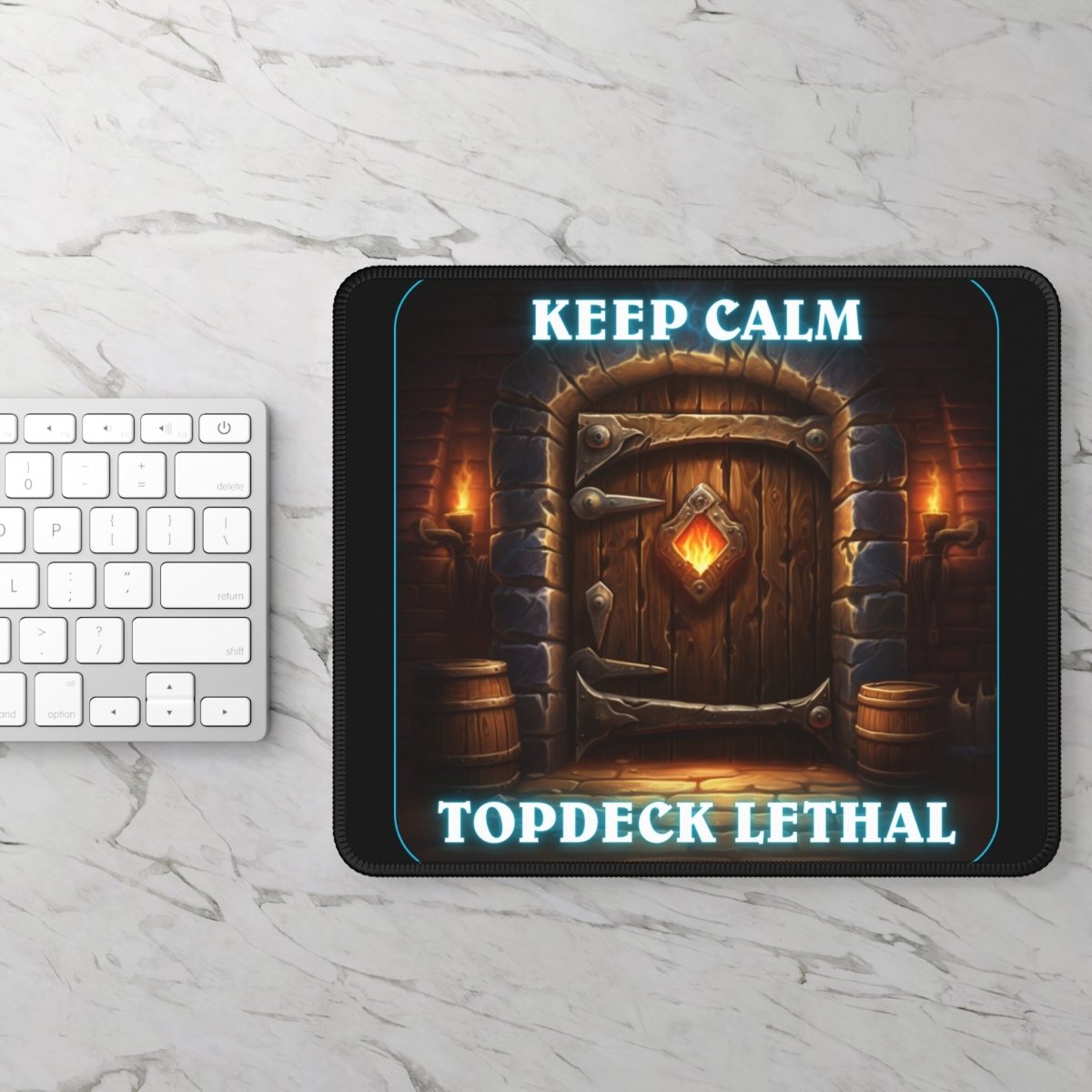 Goated Goods - Hearthstone - Keep Calm Top-Deck Lethal - Mouse Pad - Rectangle - 9" × 7"