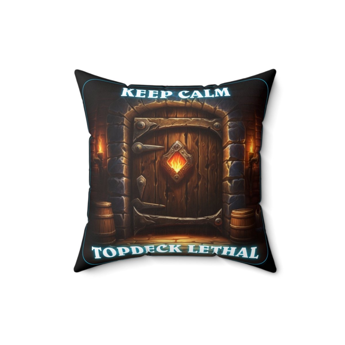 Goated Goods - Hearthstone - Keep Calm Top-Deck Lethal - Square Pillow - 16" × 16" -