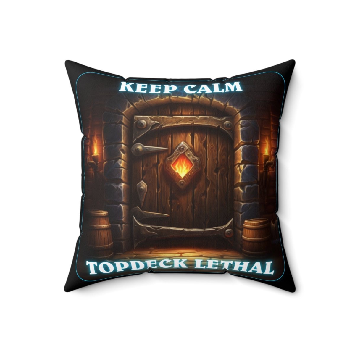 Goated Goods - Hearthstone - Keep Calm Top-Deck Lethal - Square Pillow - 18" × 18" -