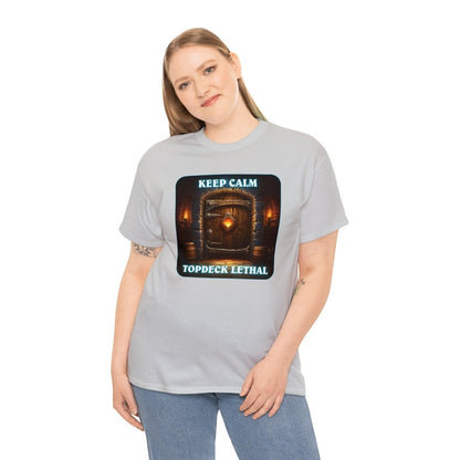 Goated Goods - Hearthstone - Keep Calm Top-Deck Lethal - Unisex T-shirt - Ice Grey - L