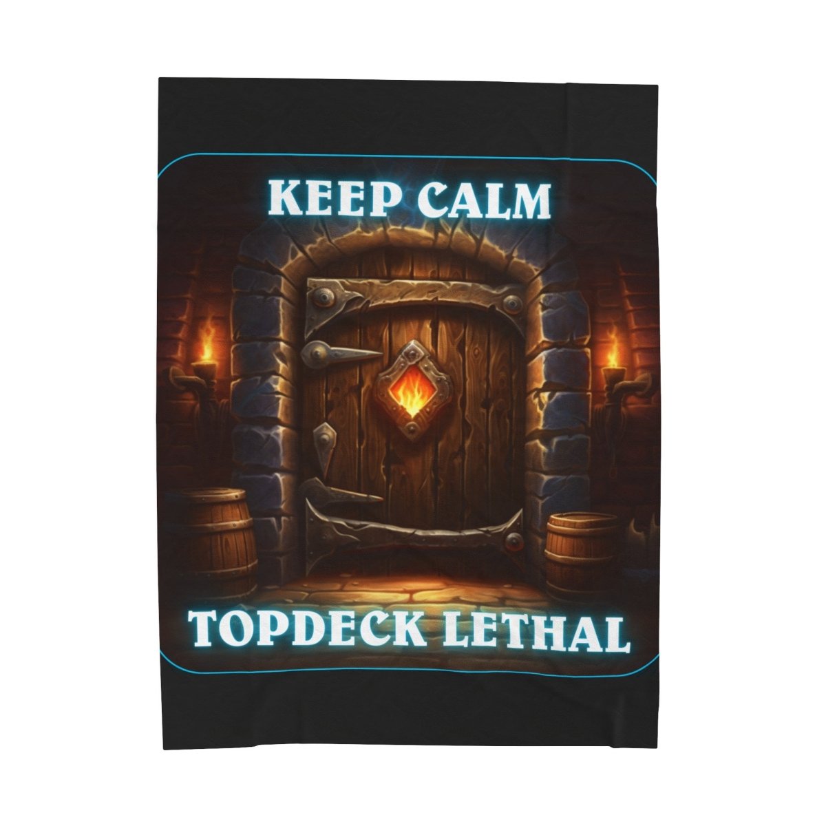 Goated Goods - Hearthstone - Keep Calm Top-Deck Lethal - Velveteen Plush Blanket - 60" × 80" -