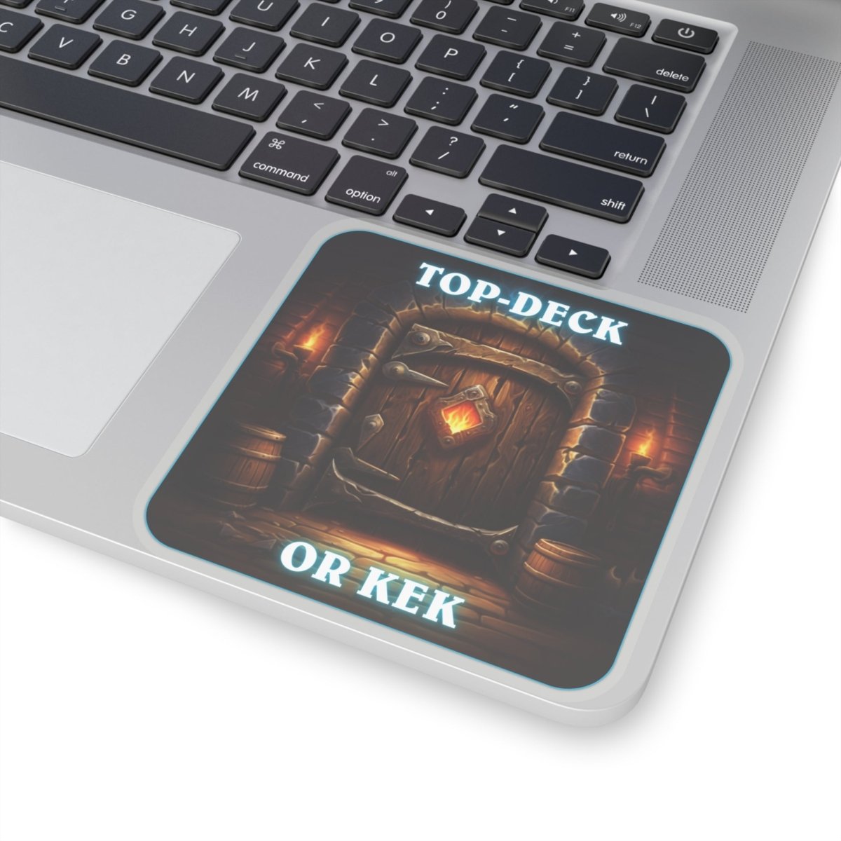 Goated Goods - Hearthstone - Top-Deck or Kek - Kiss-Cut Transparent Sticker - 4" × 4" - Transparent