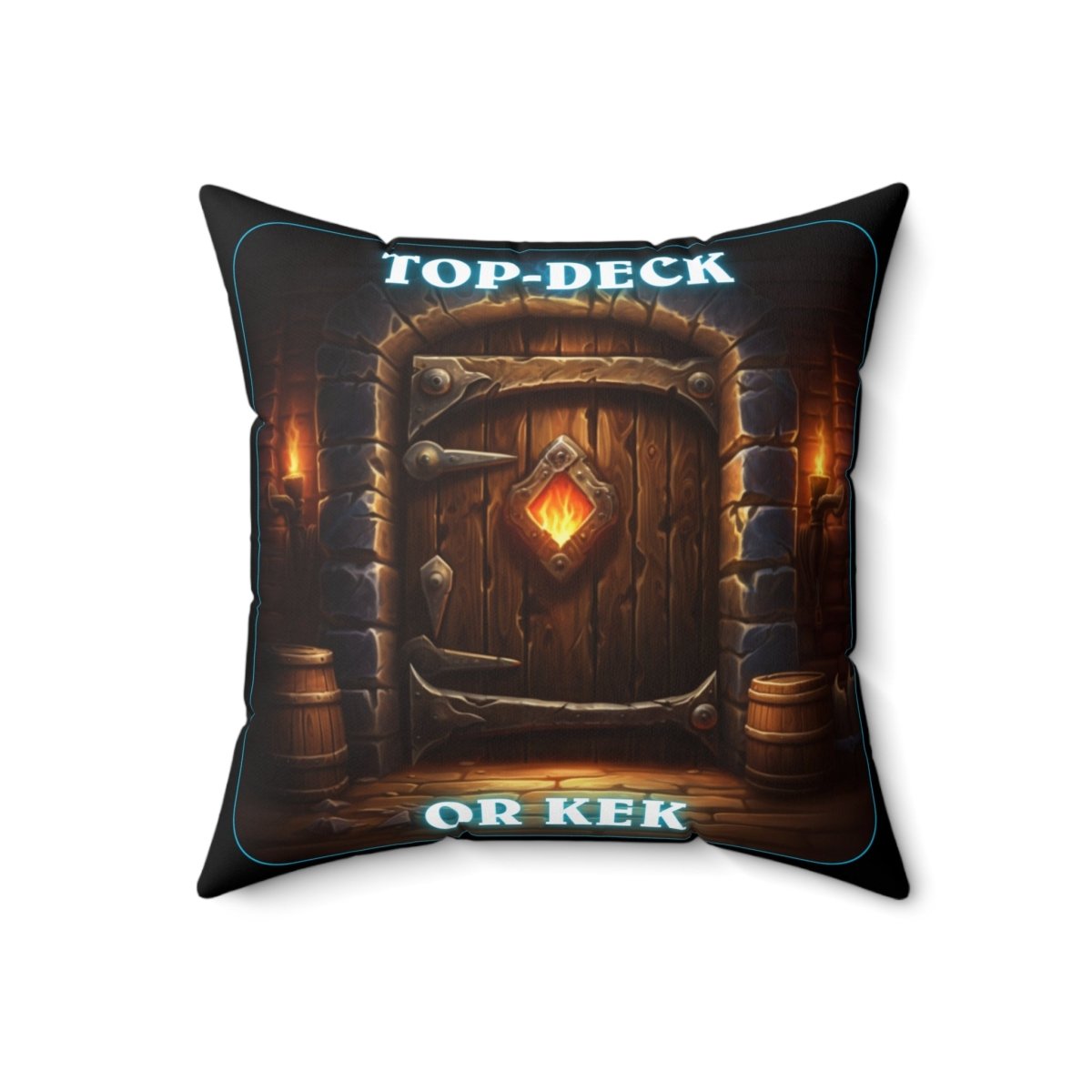 Goated Goods - Hearthstone - Top-Deck or Kek - Square Pillow - 18" × 18" -