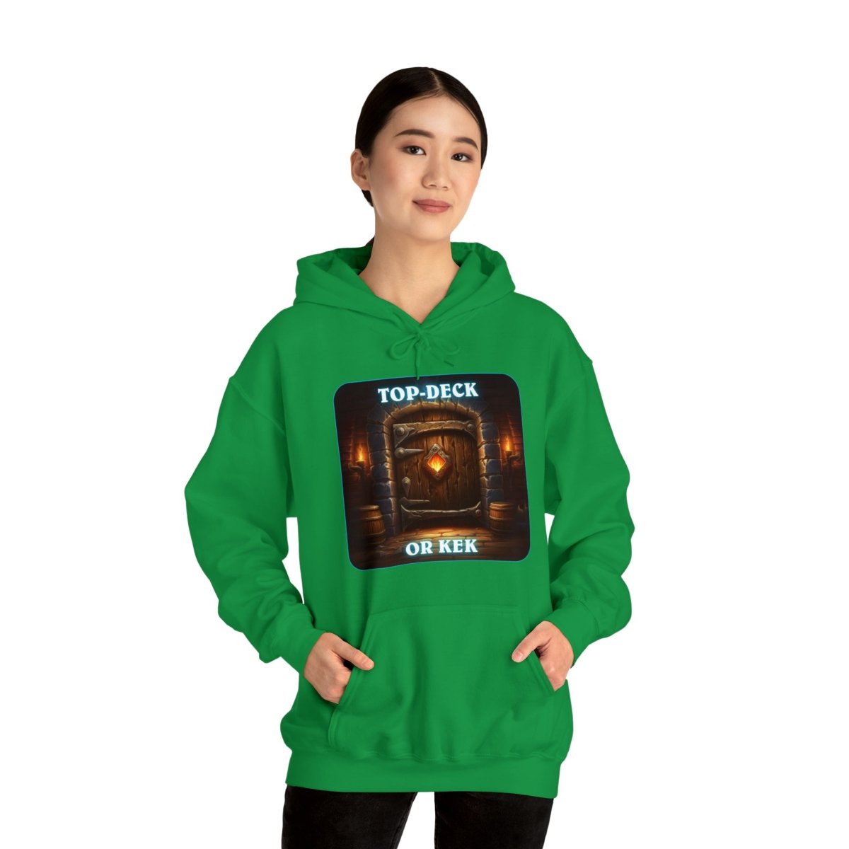 Goated Goods - Hearthstone - Top-Deck or Kek - Unisex Hoodie - Irish Green - M