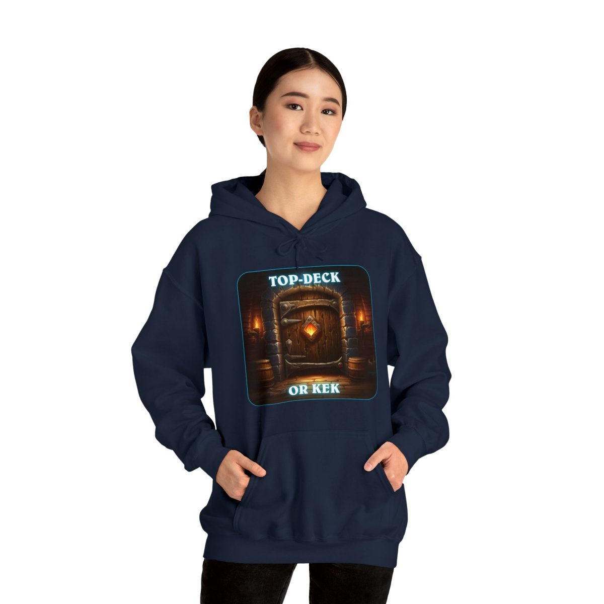 Goated Goods - Hearthstone - Top-Deck or Kek - Unisex Hoodie - Navy - S