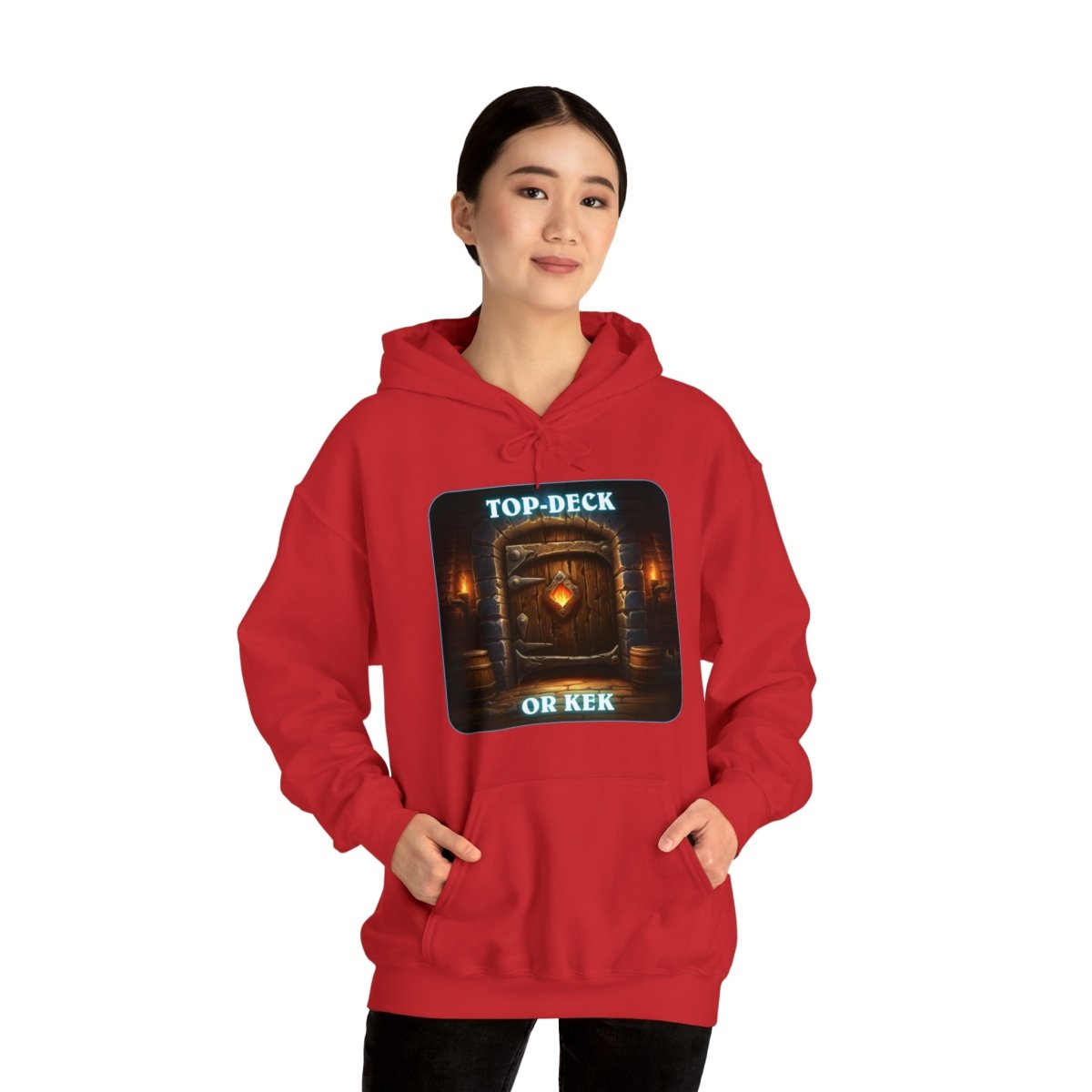 Goated Goods - Hearthstone - Top-Deck or Kek - Unisex Hoodie - Red - S