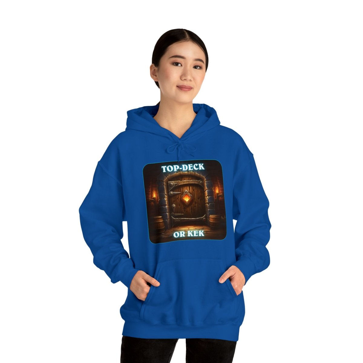 Goated Goods - Hearthstone - Top-Deck or Kek - Unisex Hoodie - Royal - S