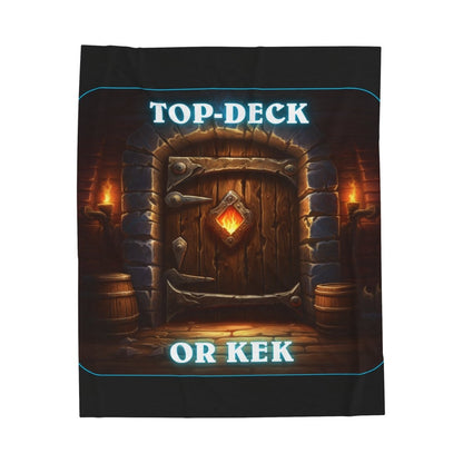 Goated Goods - Hearthstone - Top-Deck or Kek - Velveteen Plush Blanket - 30" × 40" -