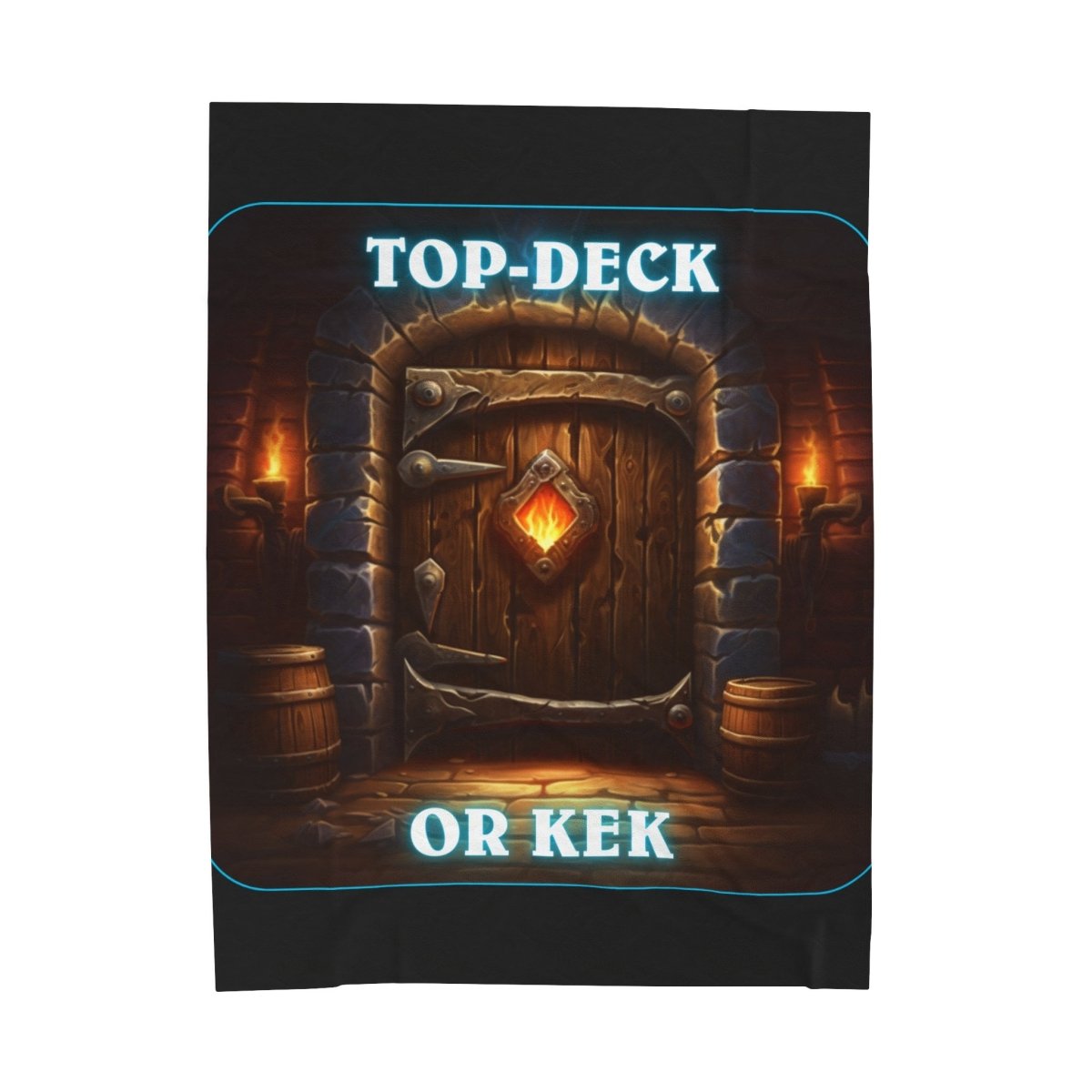 Goated Goods - Hearthstone - Top-Deck or Kek - Velveteen Plush Blanket - 60" × 80" -