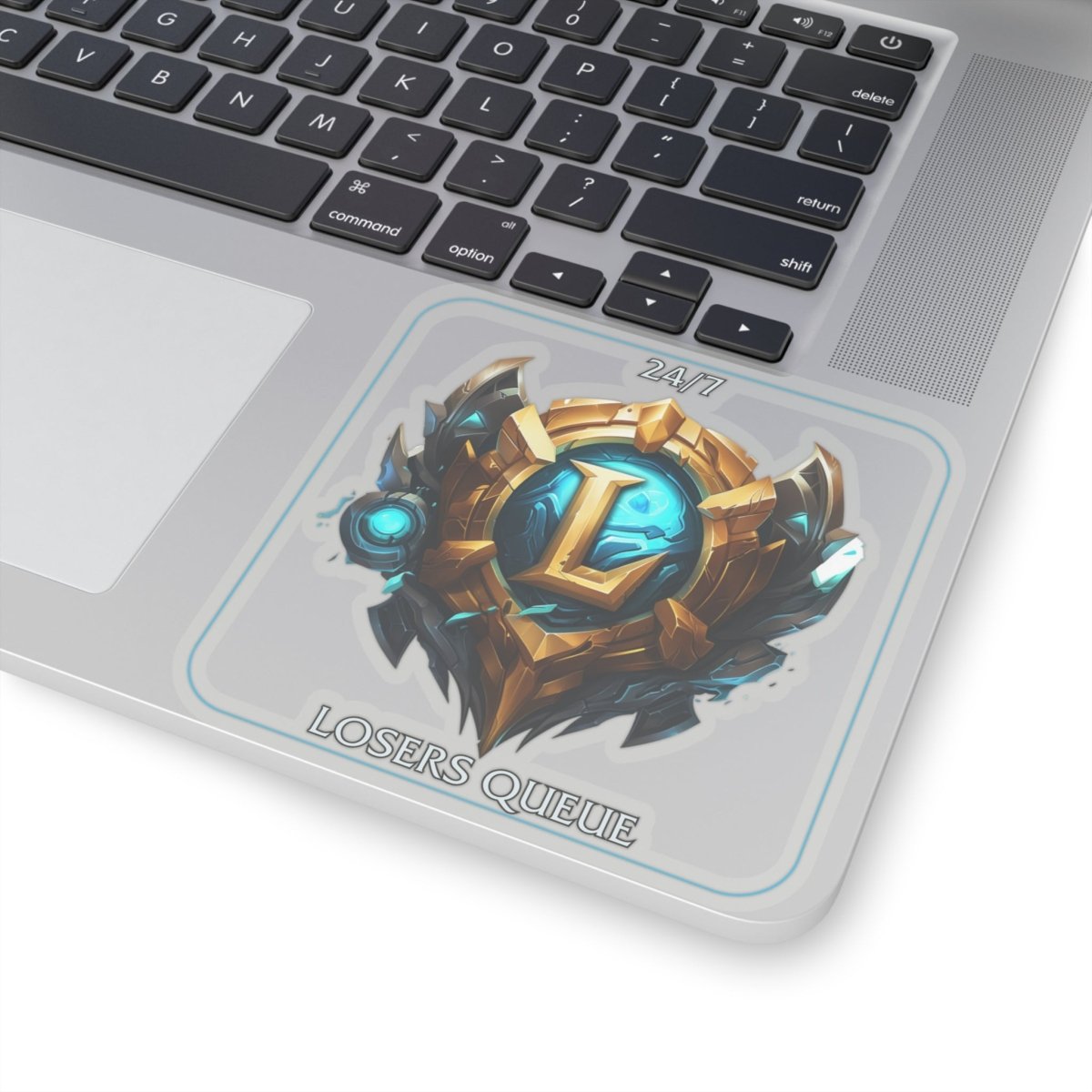 Goated Goods - League of Legends - 247 Losers Queue - Kiss-Cut Transparent Sticker - 4" × 4" - Transparent