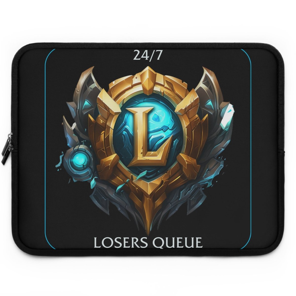 Goated Goods - League of Legends - 247 Losers Queue - Laptop Sleeve - Black - 15"