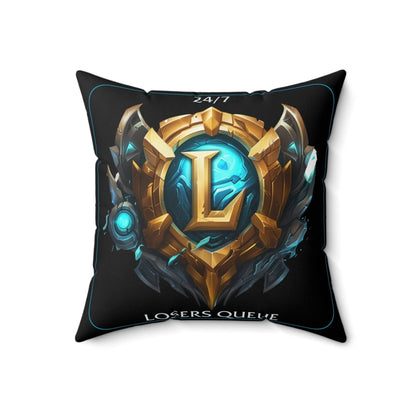 Goated Goods - League of Legends - 247 Losers Queue - Square Pillow - 18" × 18" -