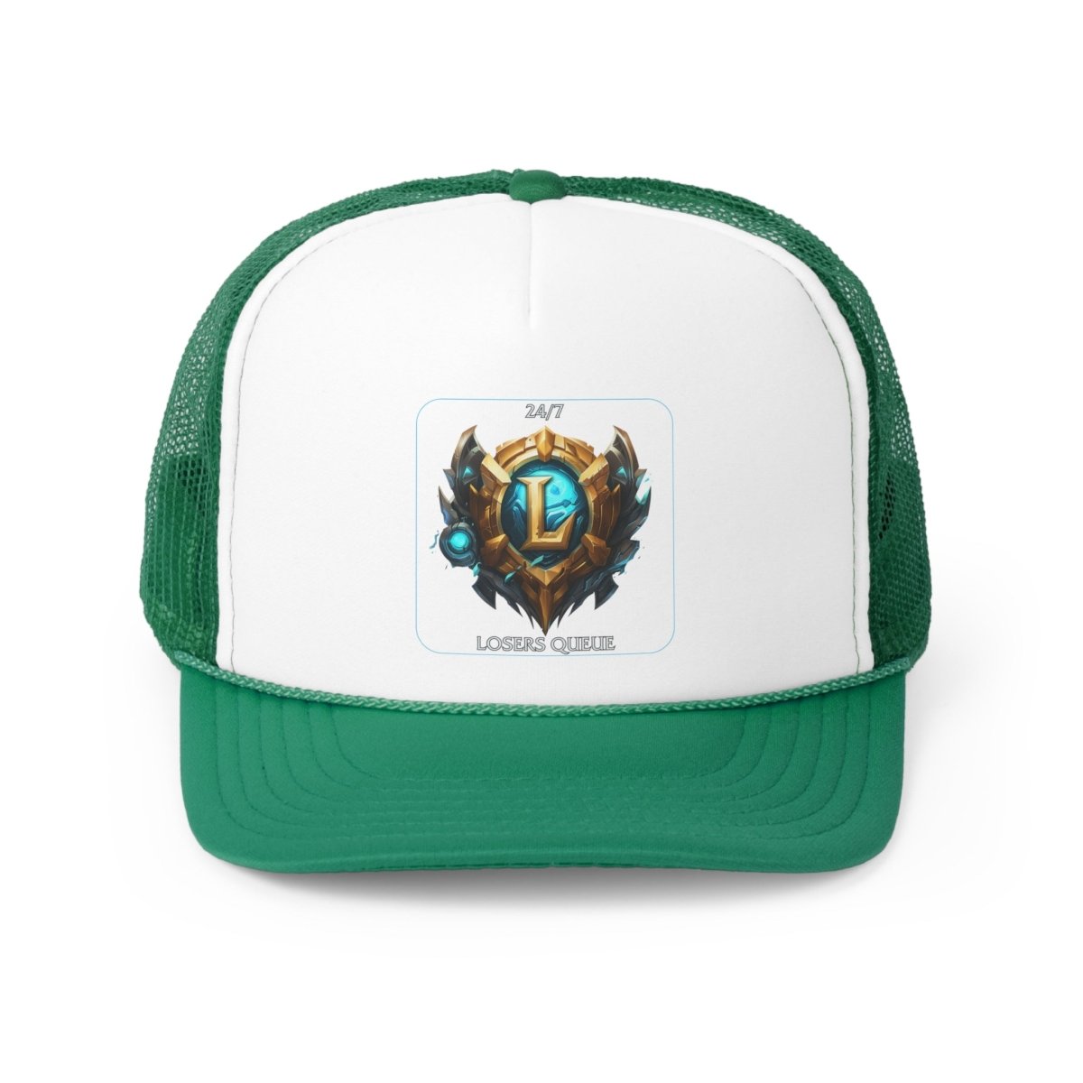 Goated Goods - League of Legends - 247 Losers Queue - Trucker Hat - Green - One size